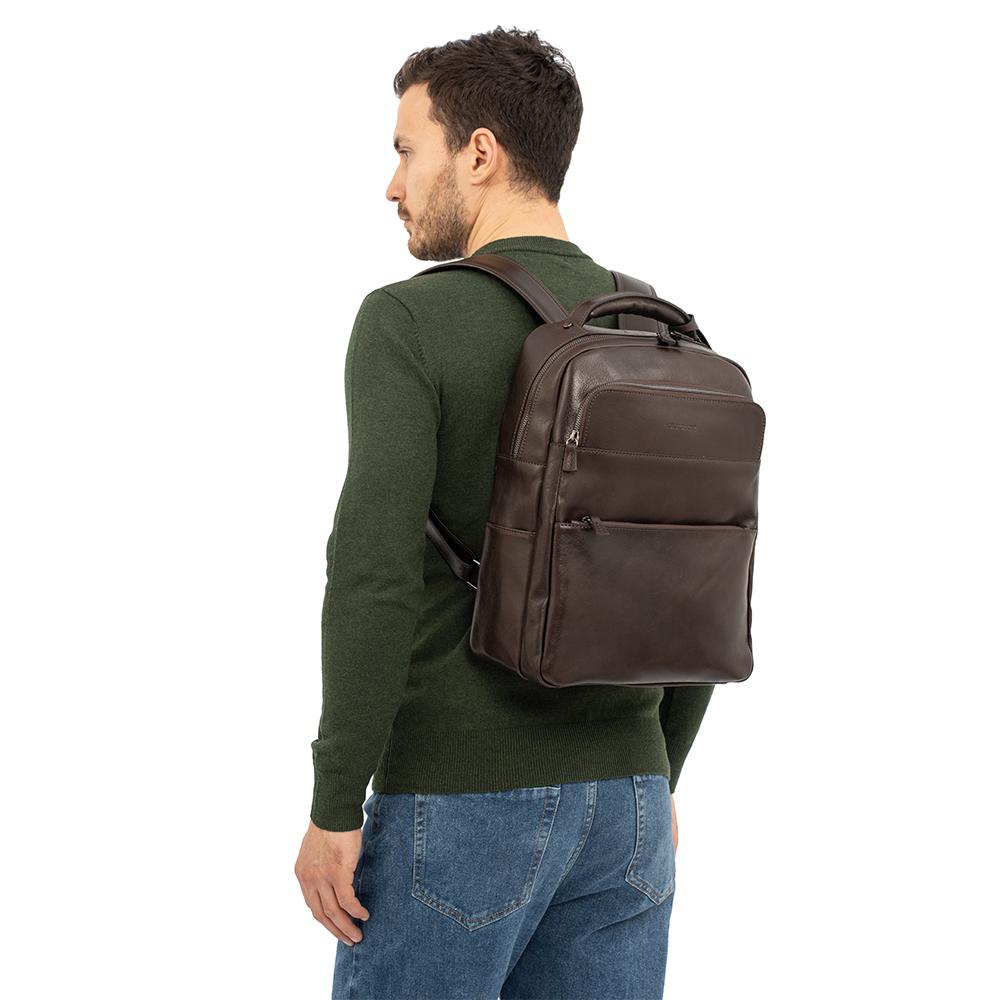 Рюкзак мужской GEORGE KINI GK.MEN LEATHER BACKPACK Dark Brown