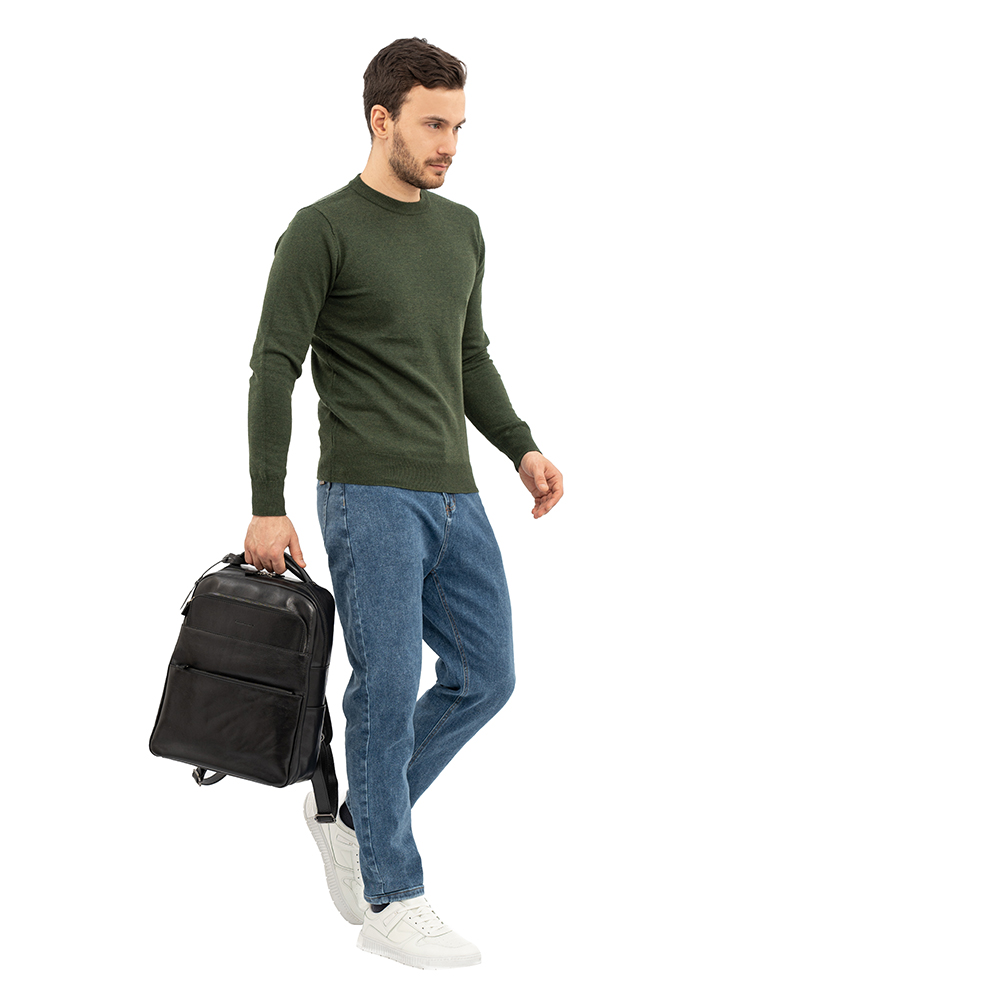Рюкзак мужской GEORGE KINI GK.MEN LEATHER BACKPACK Black