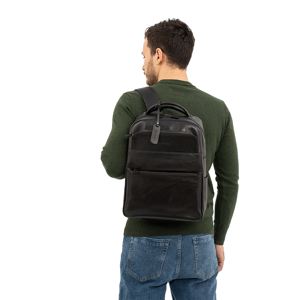 Рюкзак мужской GEORGE KINI GK.MEN LEATHER BACKPACK Black