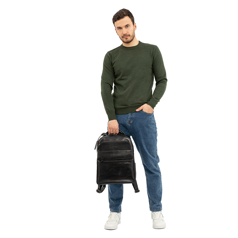 Рюкзак мужской GEORGE KINI GK.MEN LEATHER BACKPACK Black